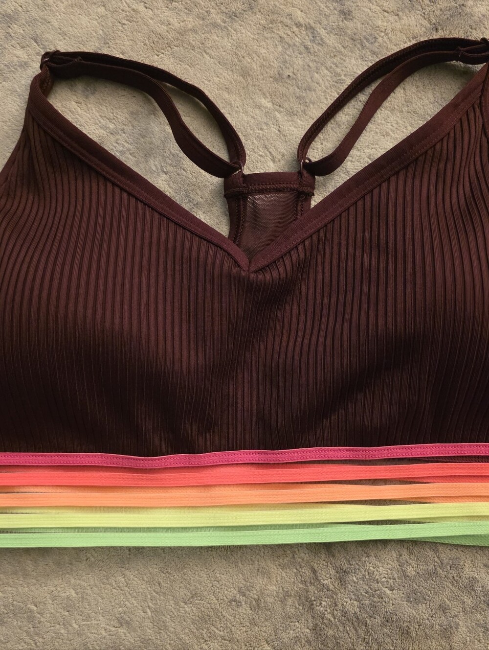 Ribbed Bralette with Rainbow Band